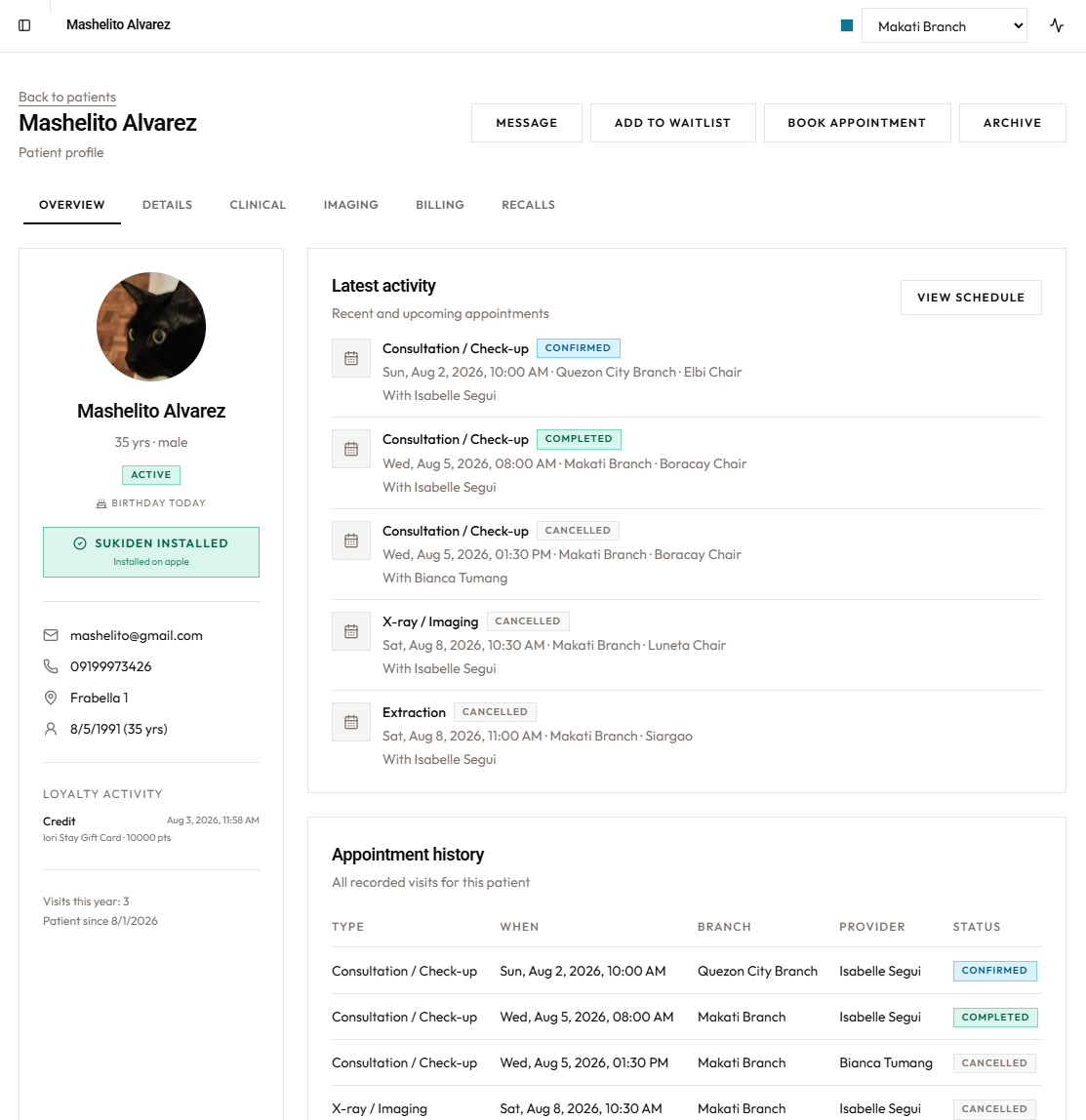 Patient profile